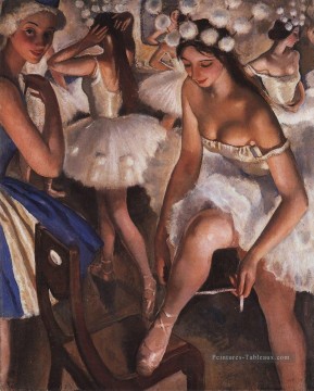 ballerines dans le vestiaire 1923 danseur de ballerine russe Peinture à l'huile